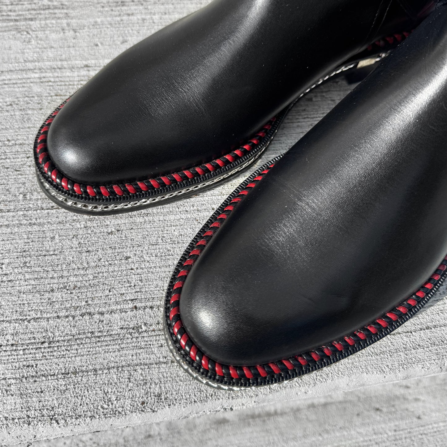 Christian Louboutin Chain Braid Chelsea Boots