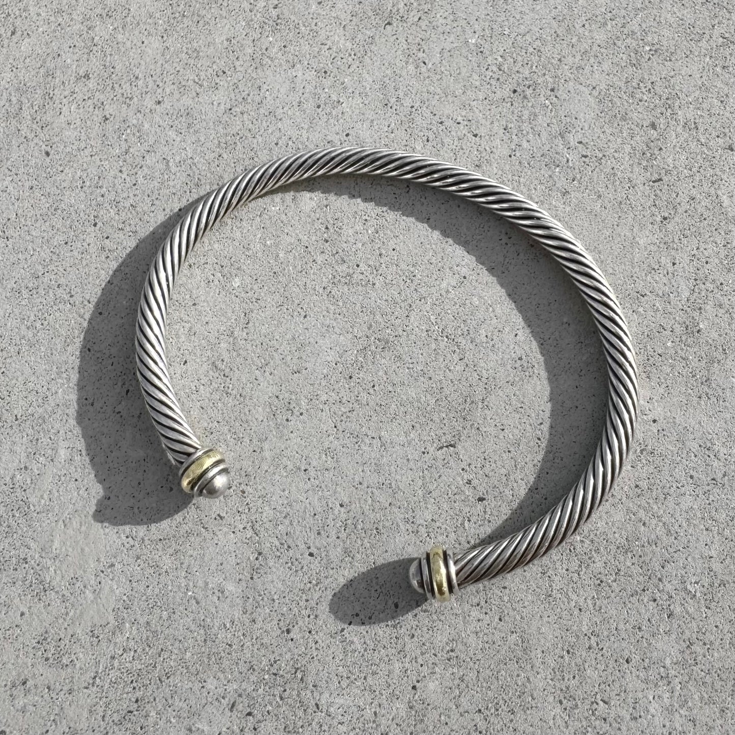 David Yurman Two Tone Cable Classic Cuff Bracelet