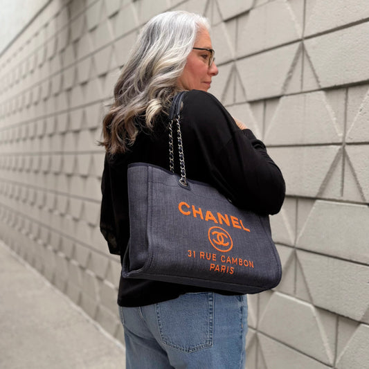 Chanel Deauville Denim Small Tote Bag