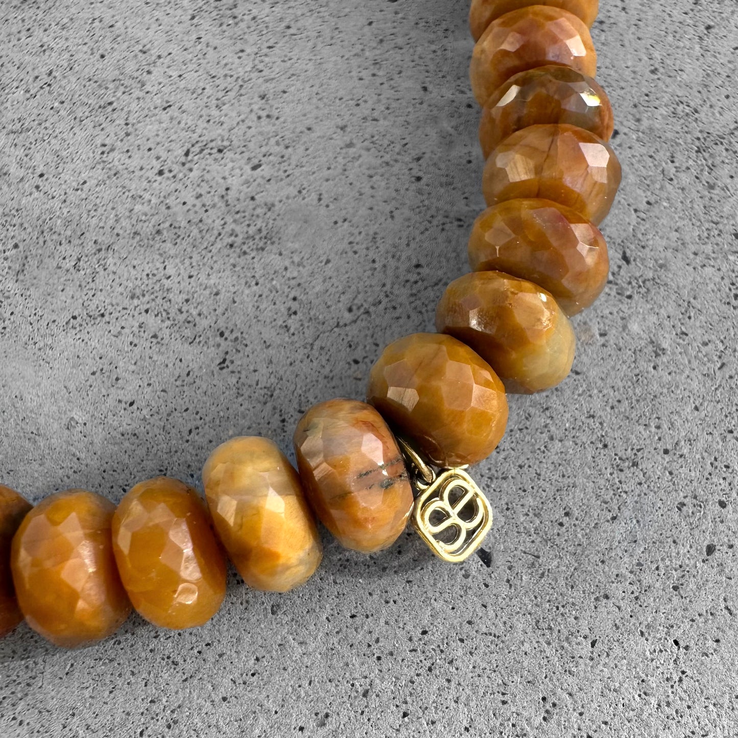Sydney Evan Cross Charm Faceted Beads Jasper Bracelet