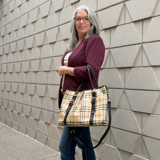 Burberry Haymarket Check Northfield Tote Bag