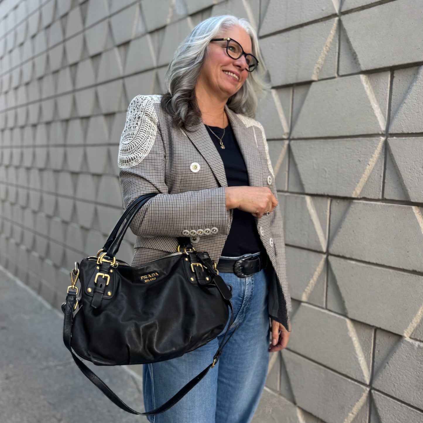 Prada Soft Calfskin Two Way Bag