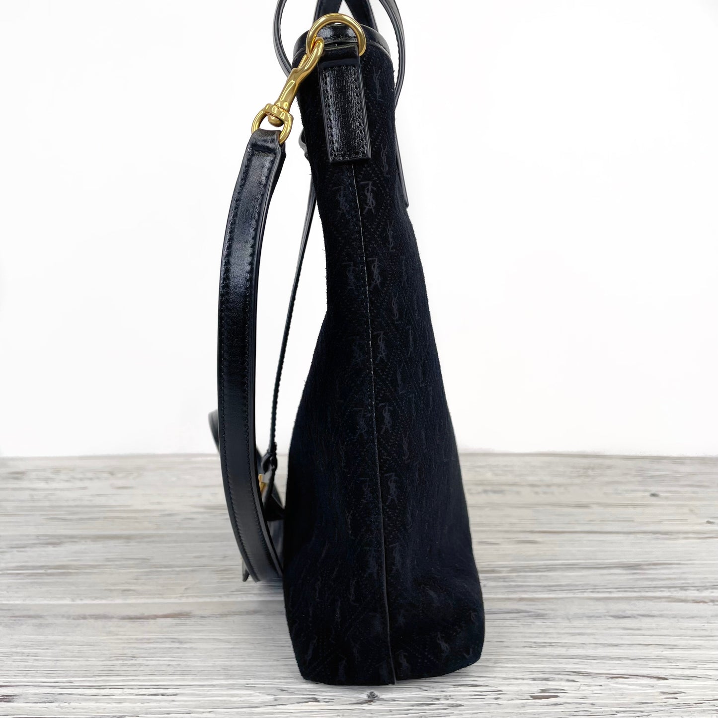 Saint Laurent Toy Monogram-Embossed Suede Bag