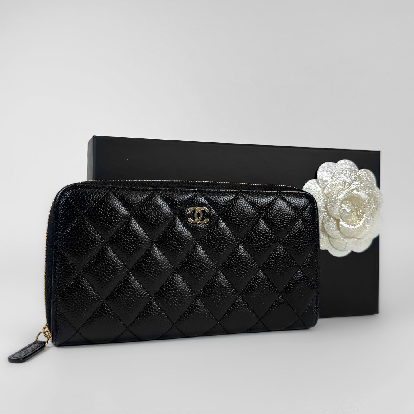 Chanel Caviar Leather Long Wallet