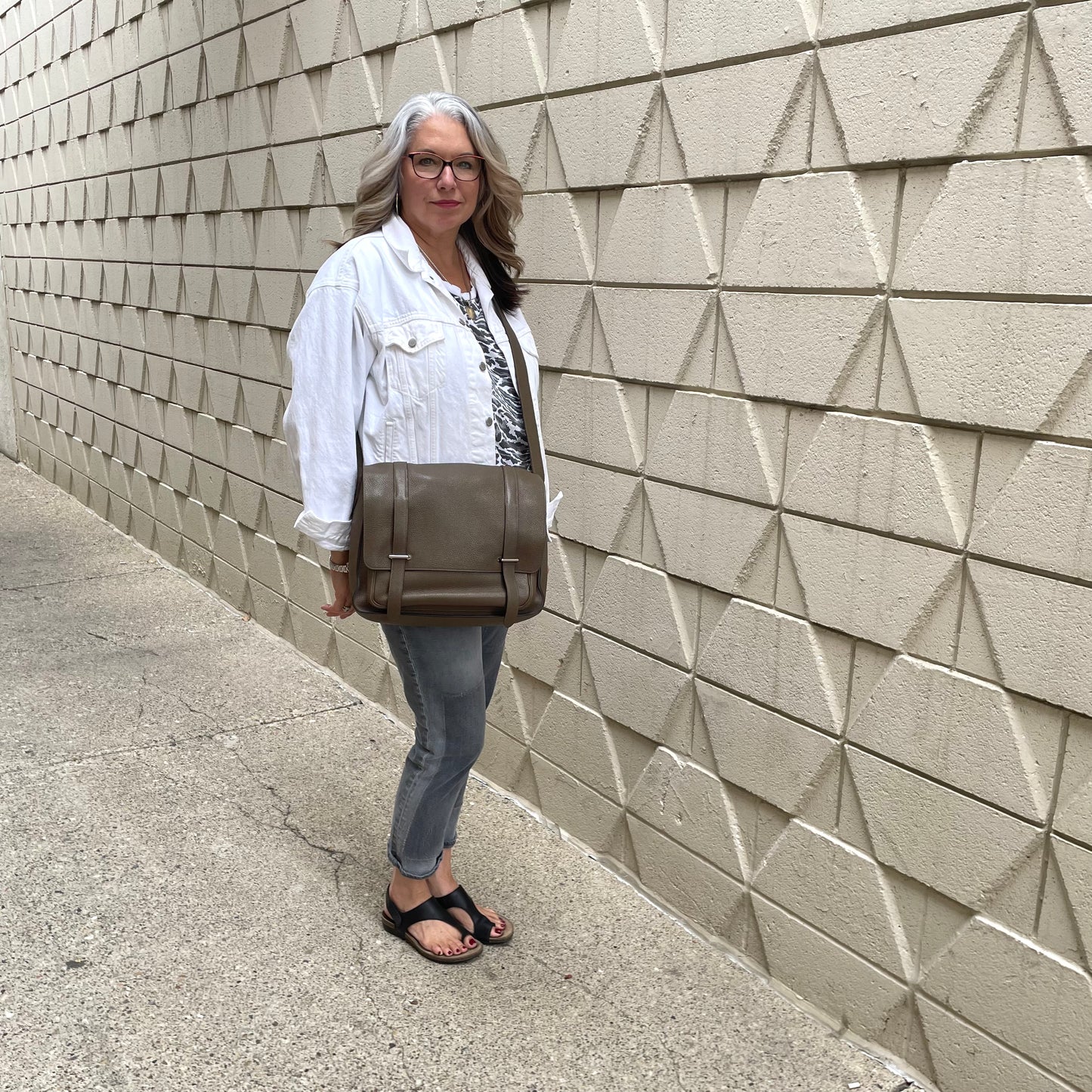 Hermès Etoupe Clemence Steve Messenger Bag
