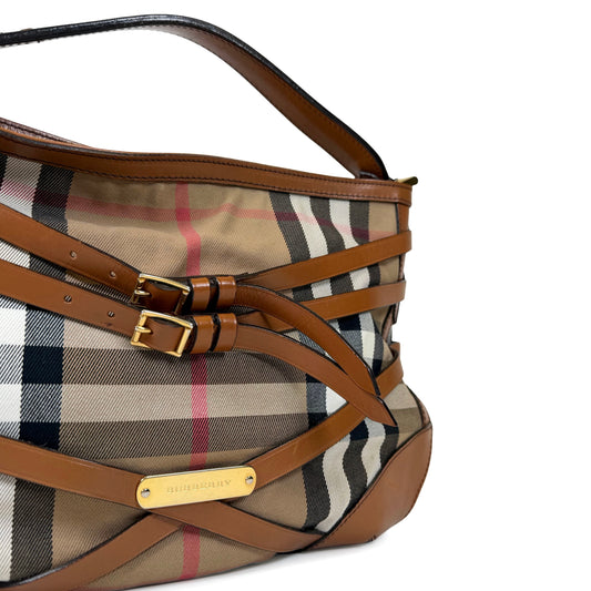 Burberry House Check Bridle Dutton Hobo Bag
