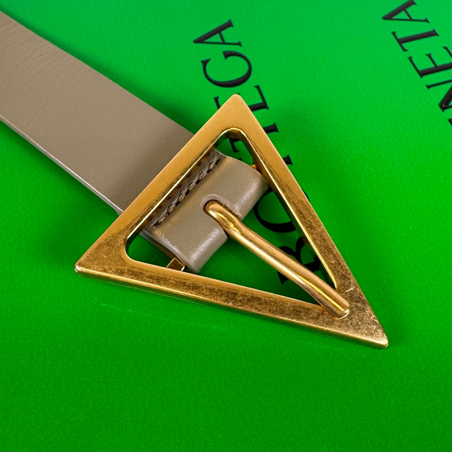 Bottega Veneta Triangle-Buckle Leather Belt