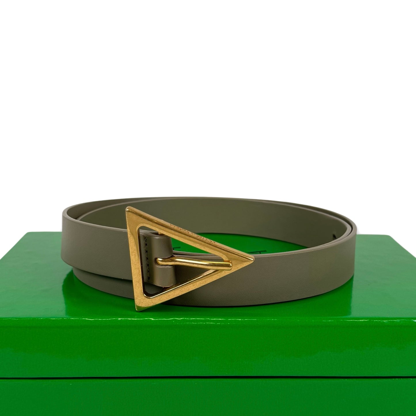 Bottega Veneta Triangle-Buckle Leather Belt