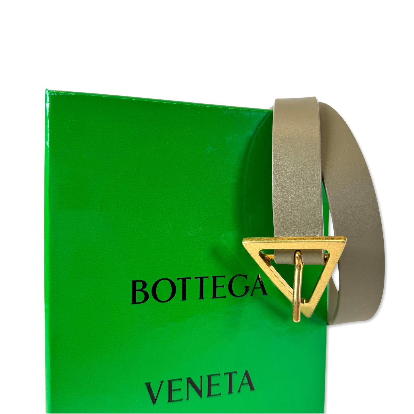 Bottega Veneta Triangle-Buckle Leather Belt