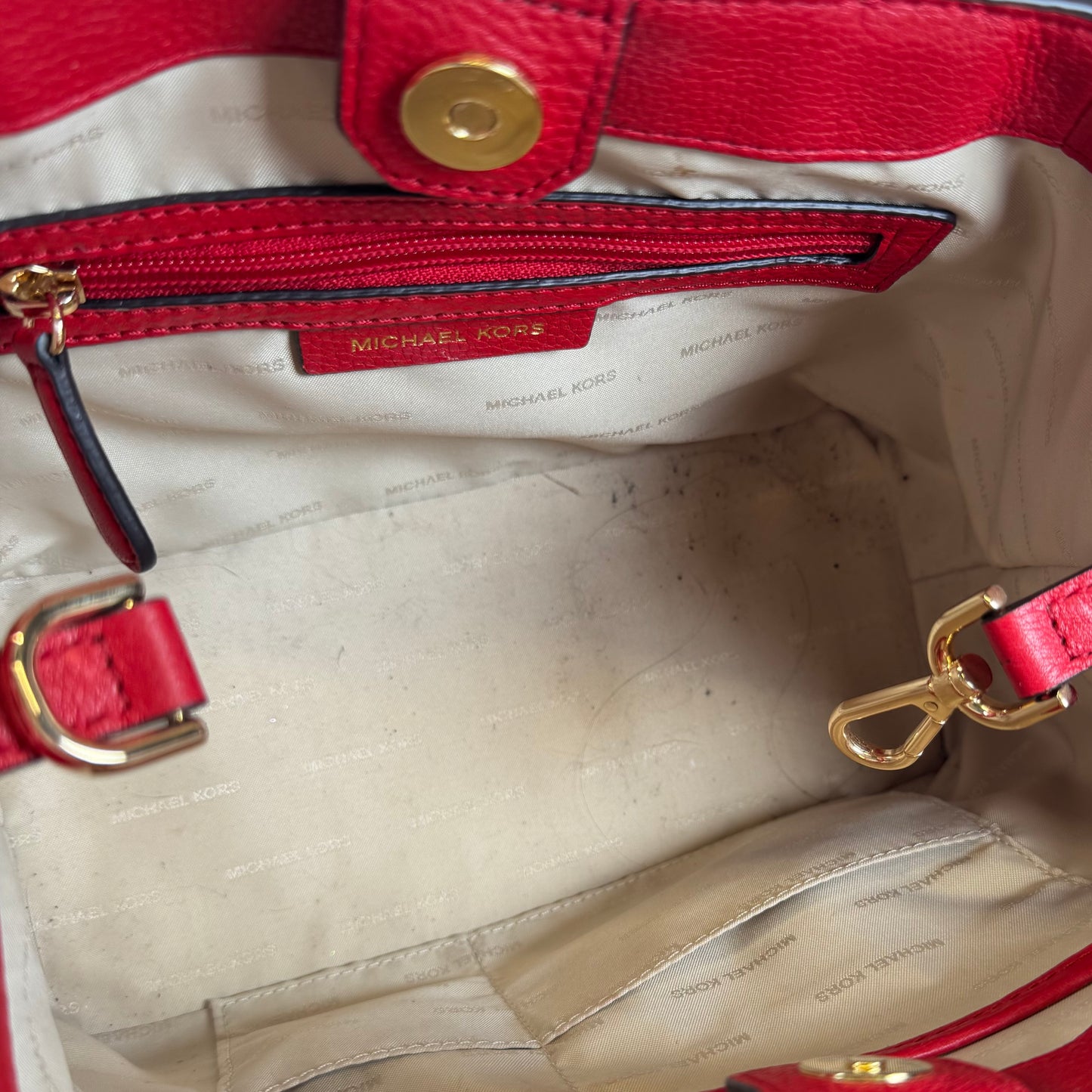 Michael Kors Brooklyn Red Small Satchel