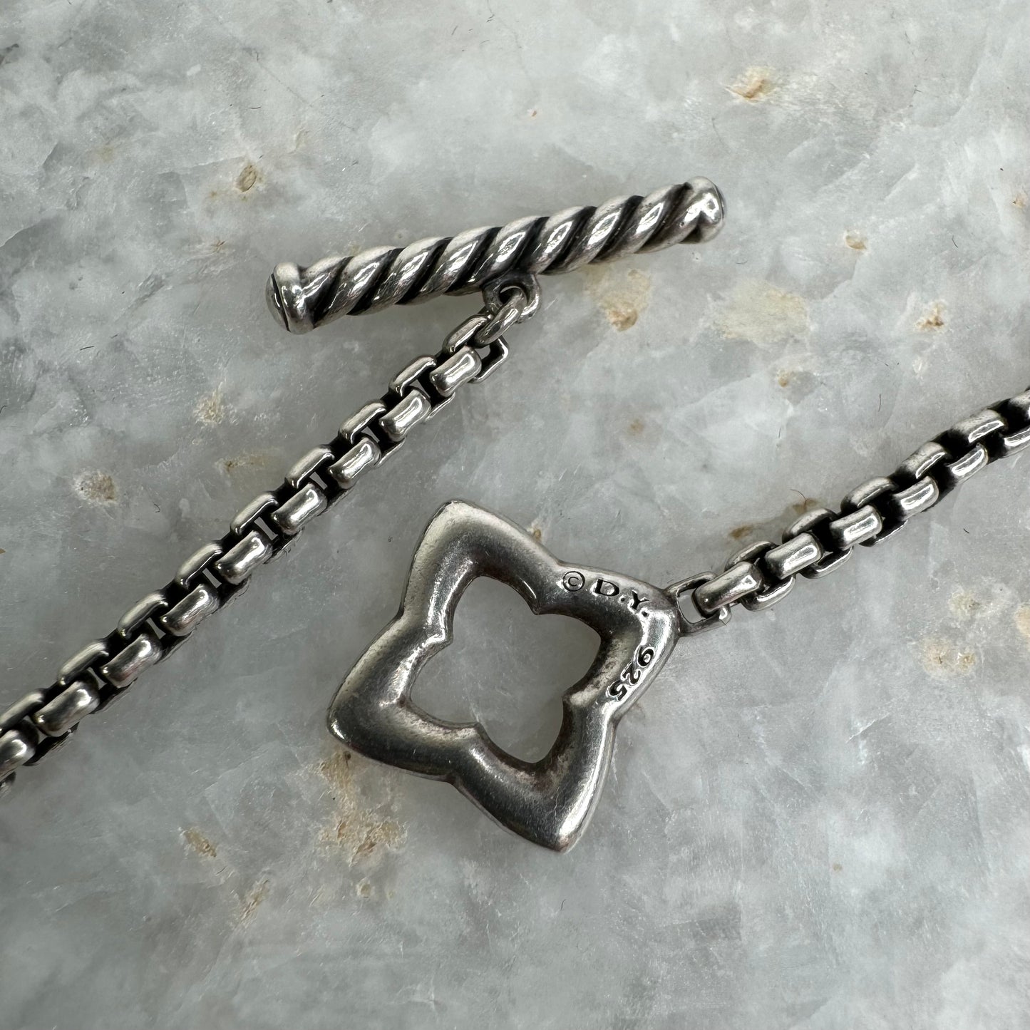 David Yurman Quatrefoil Box Chain Necklace