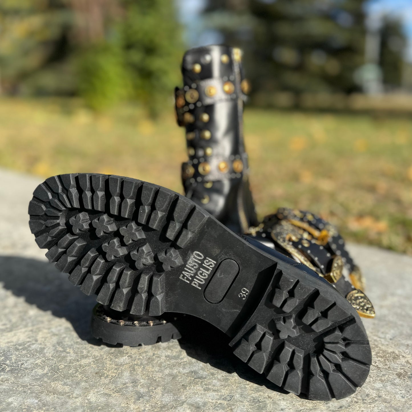 Fausto Puglisi Embellished Combat Boots