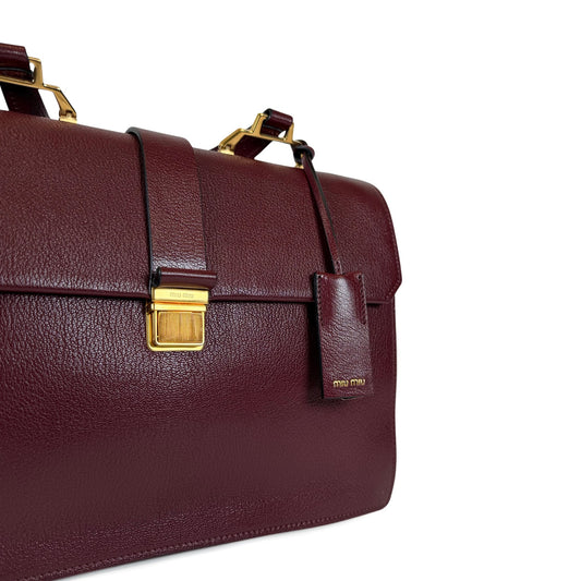 Miu Miu Madras Leather Top Handle Bag