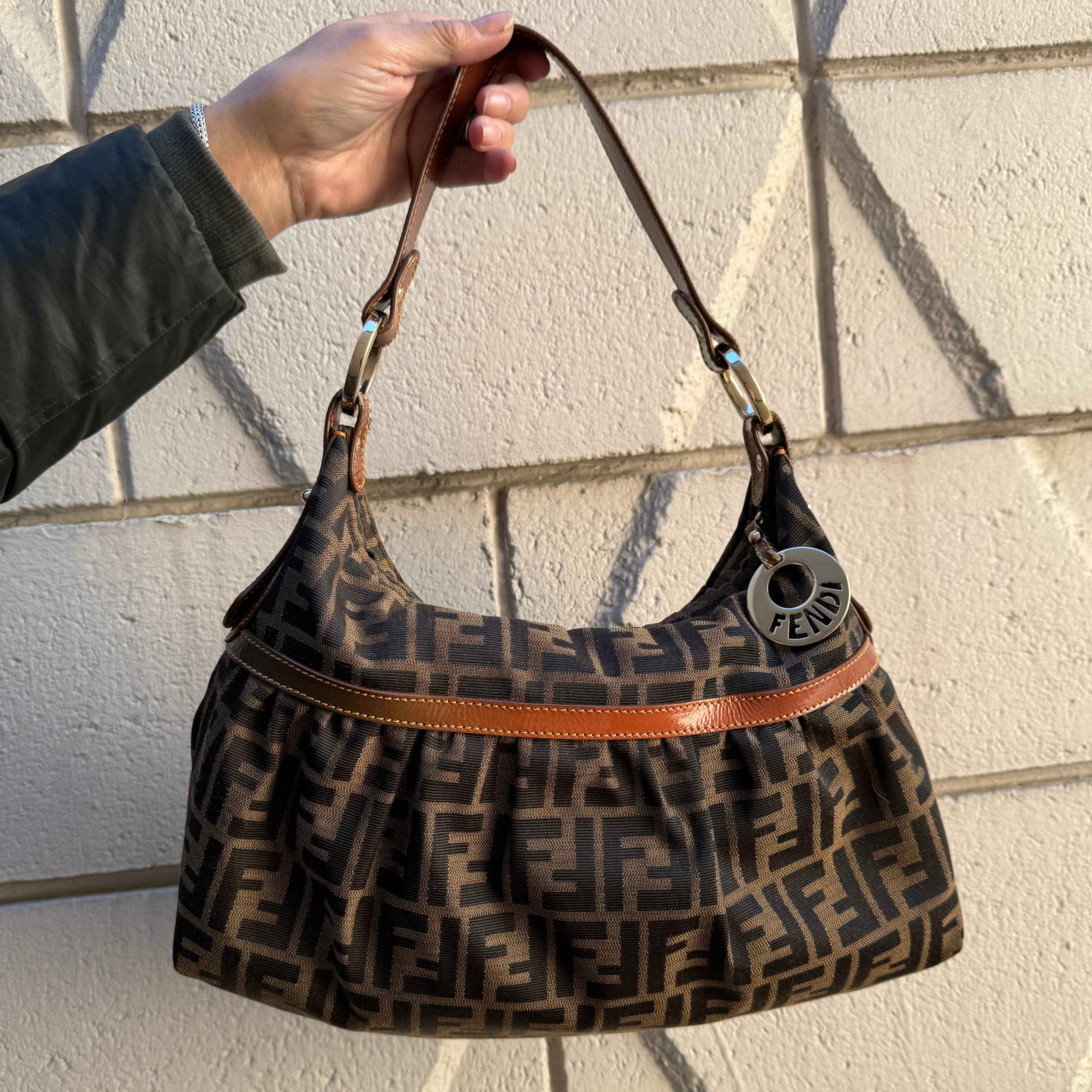 Fendi zucca hobo shoulder top bag