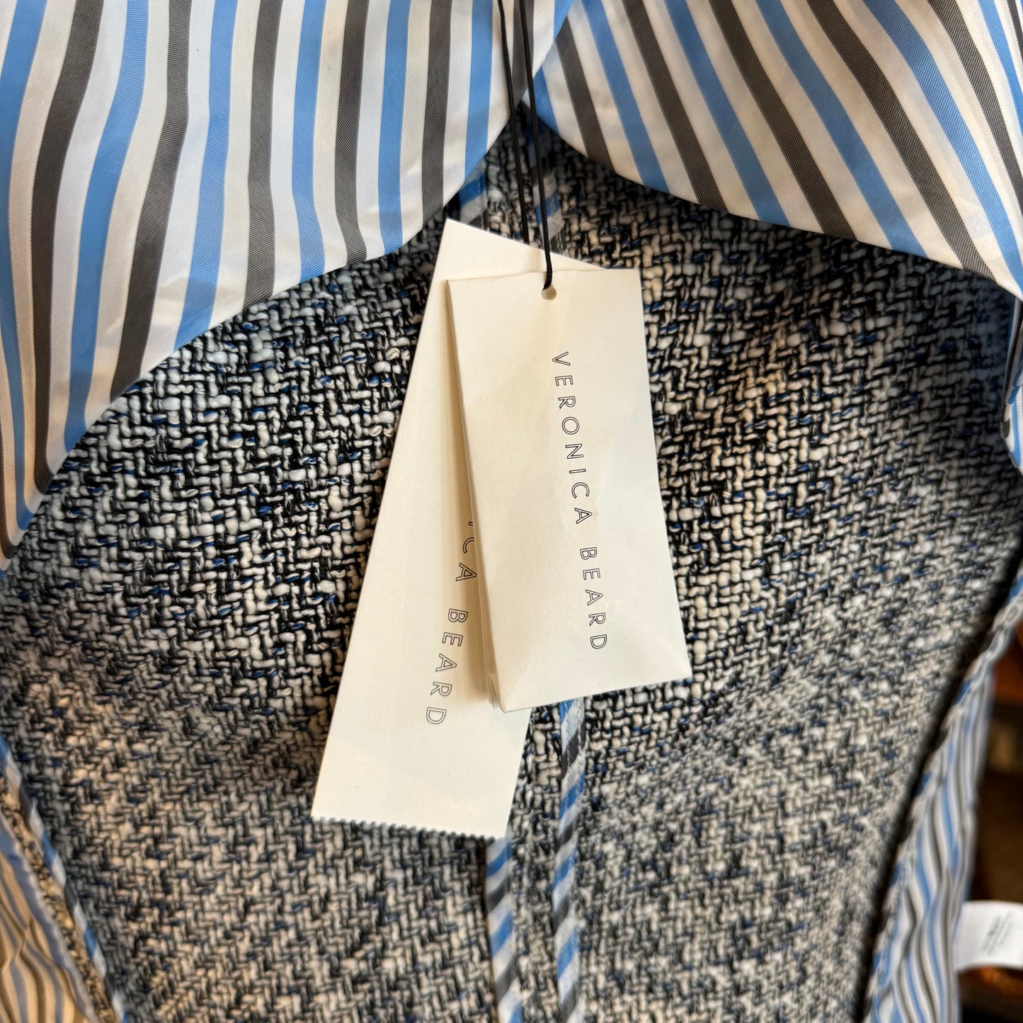 Veronica Beard Tweed Fringed Edge Blazer