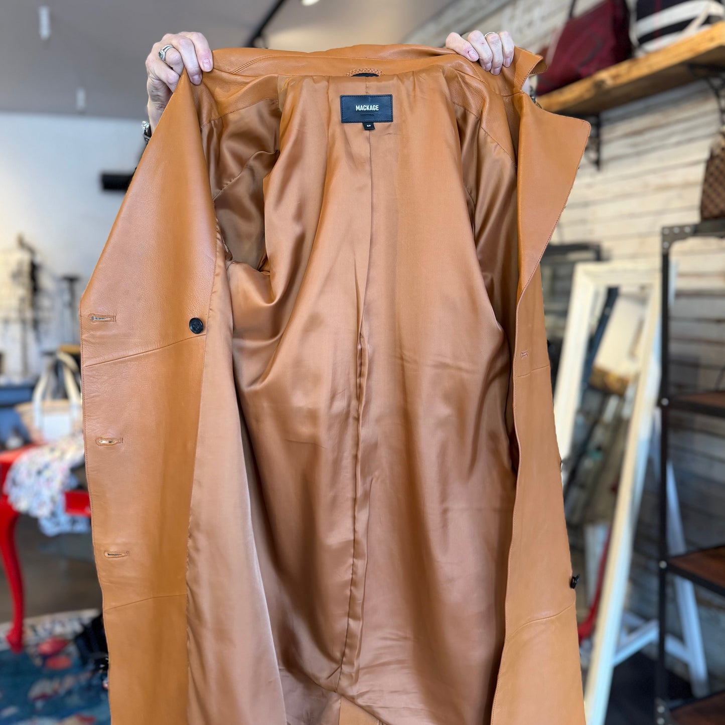 Mackage GAEL-V Maxi Leather Trench Coat