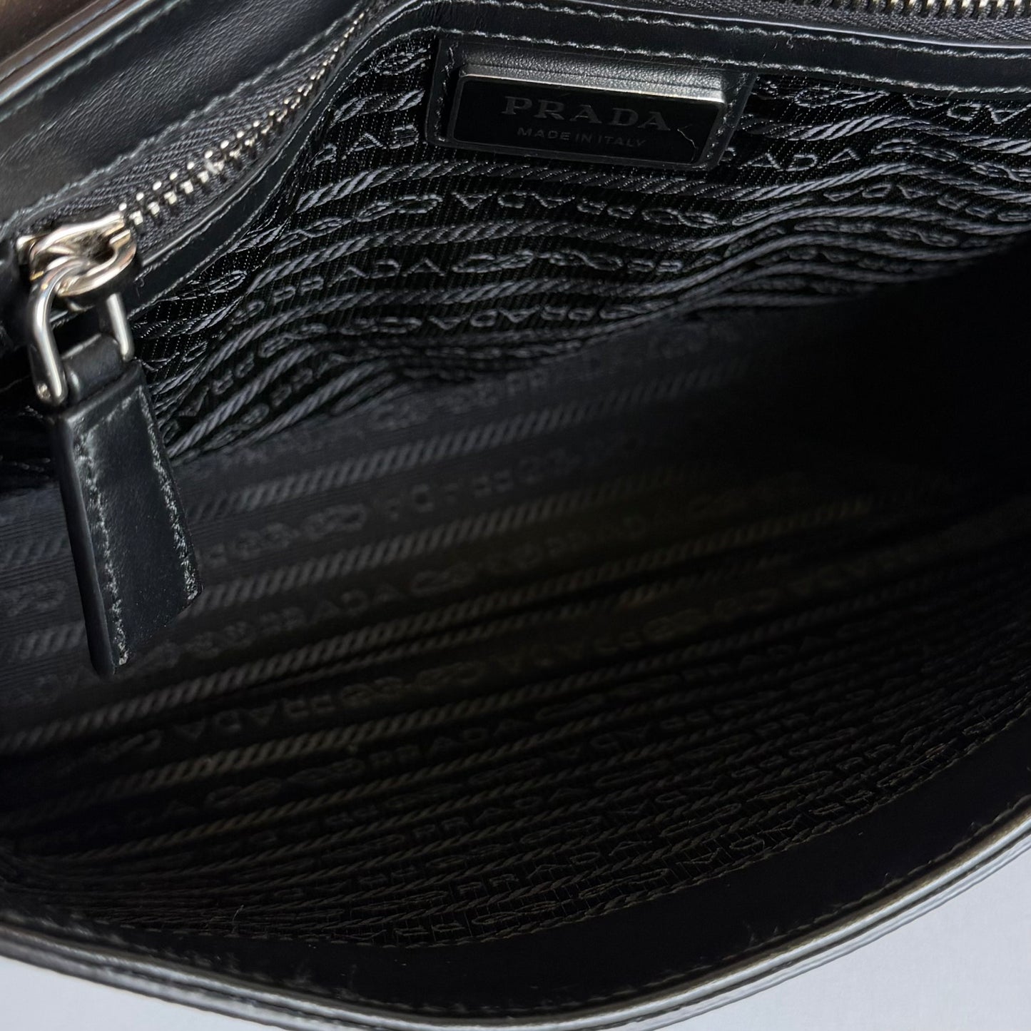 Prada Embossed Logo Saffiano Messenger Bag