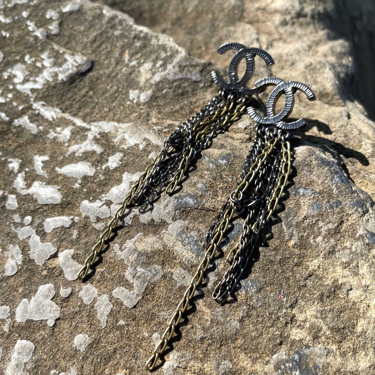 Chanel CC Drop Chains Earrings