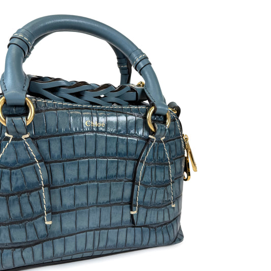 Chloé Small Daria Embossed Croc Bag