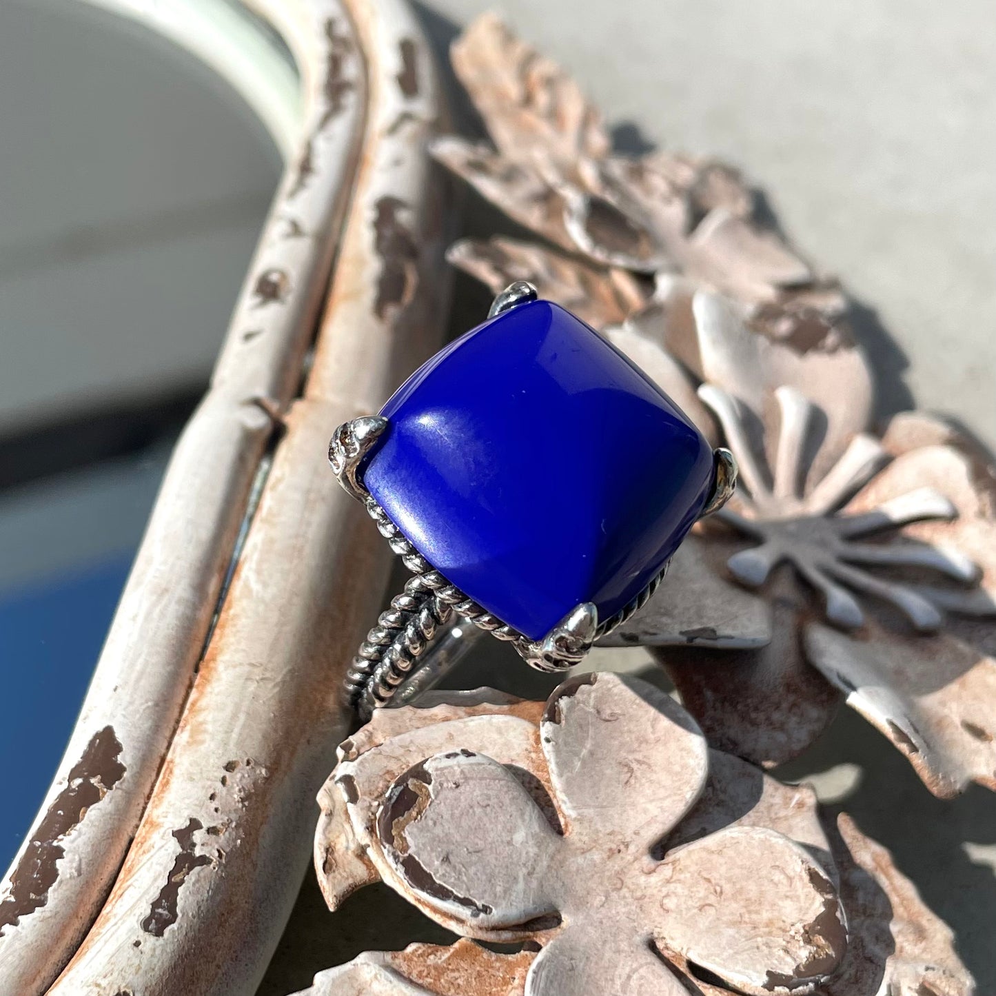 David Yurman 925 Silver Lapis Lazuli Ring