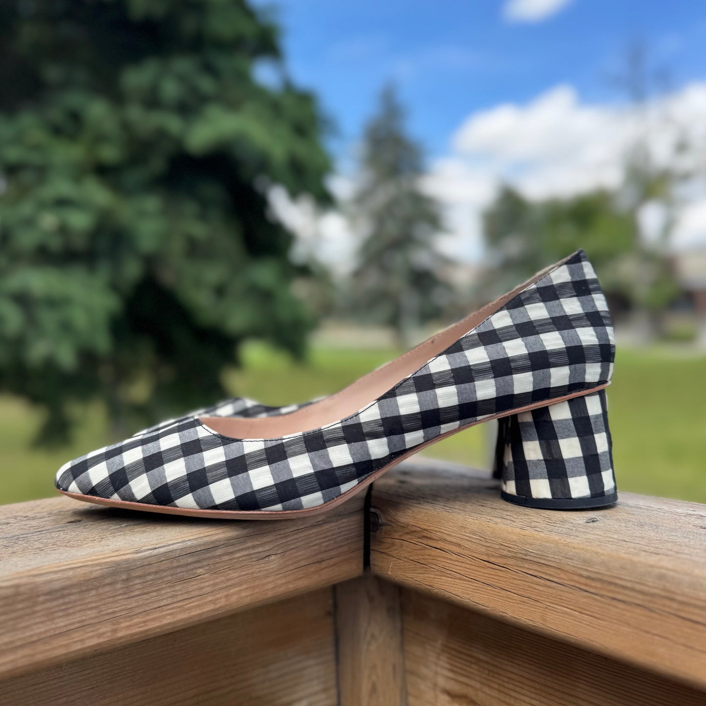 Loeffler Randall Fabric Check Pattern Shoes