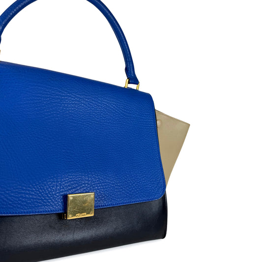 Celine Tricolor Leather Medium Trapeze Bag