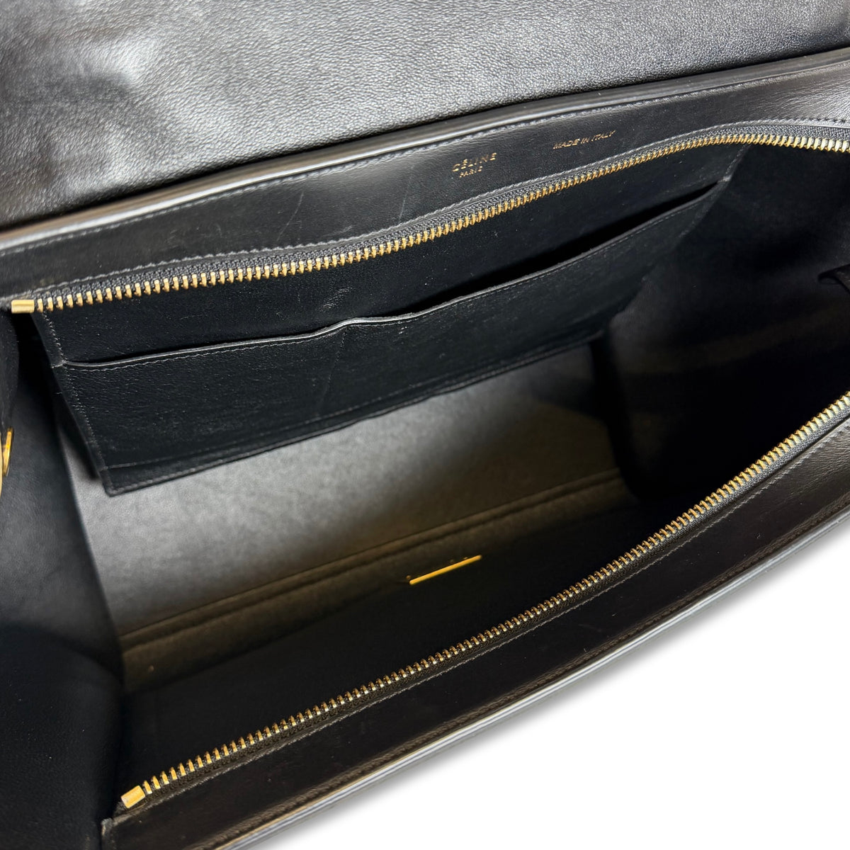 Celine Tricolor Leather Medium Trapeze Bag