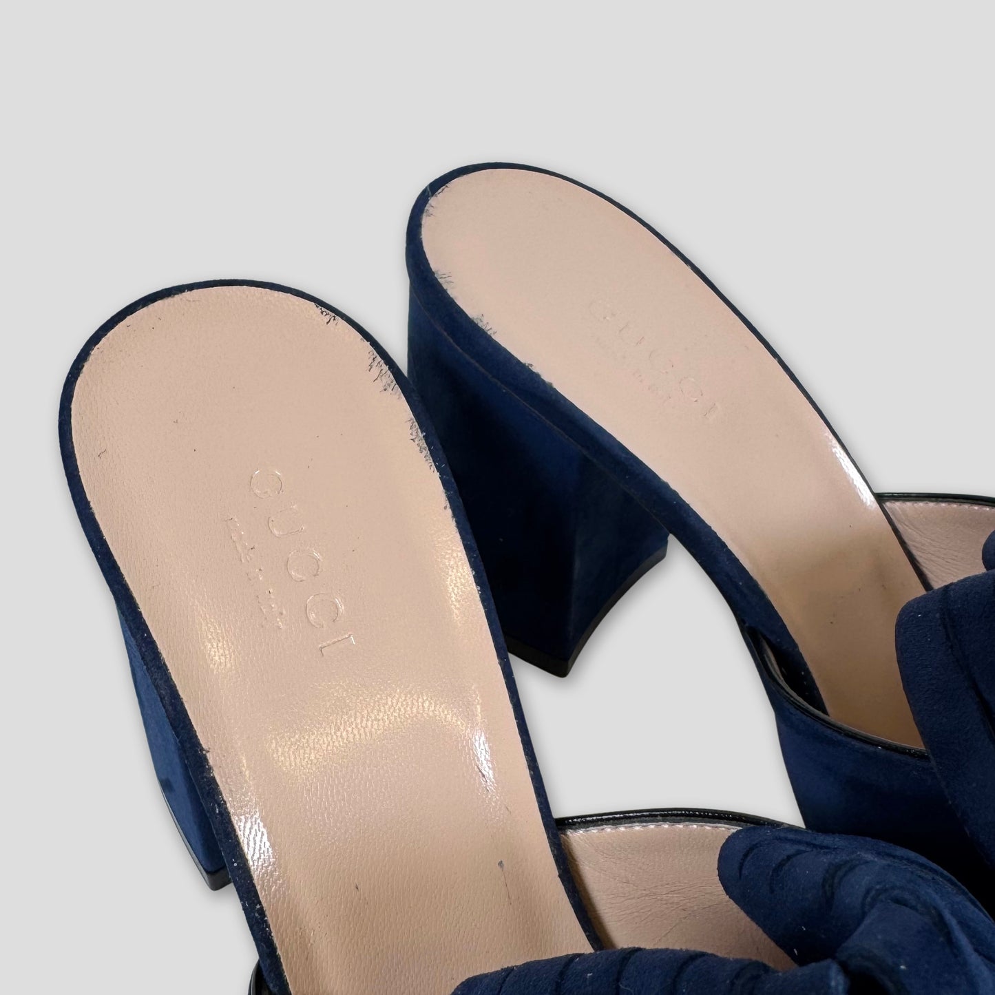Gucci GG Fringe Marmont Suede Mules