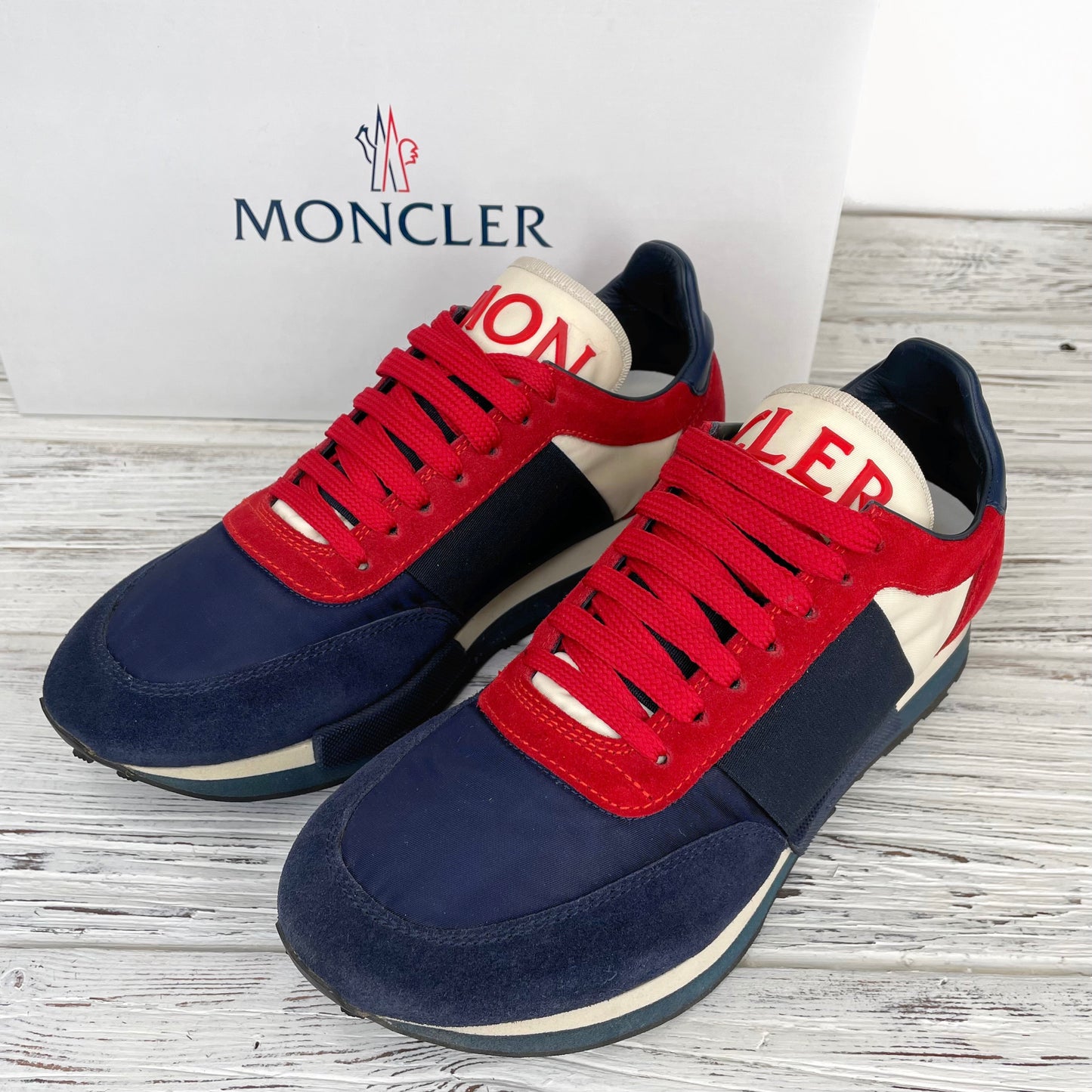 MONCLER Red and Blue Sneakers