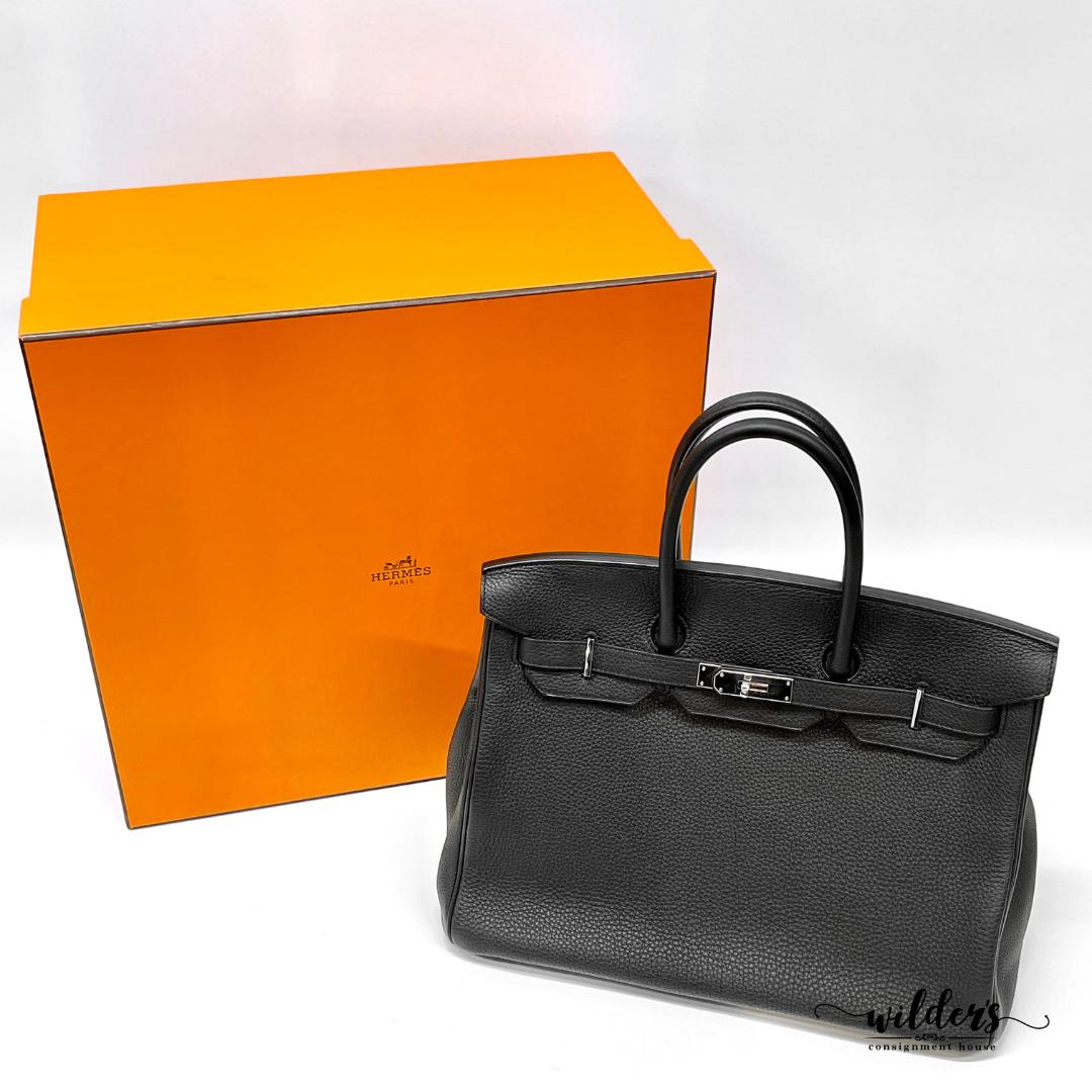 HERMES Noir Birkin Bag Size 35