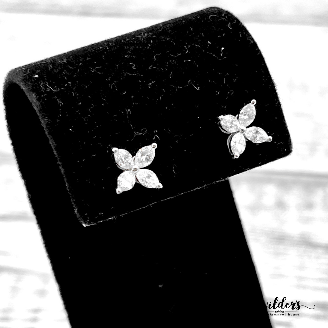 TIFFANY & CO. Cluster Butterfly Marquise Brilliant Cut Diamonds and Platinum Earrings