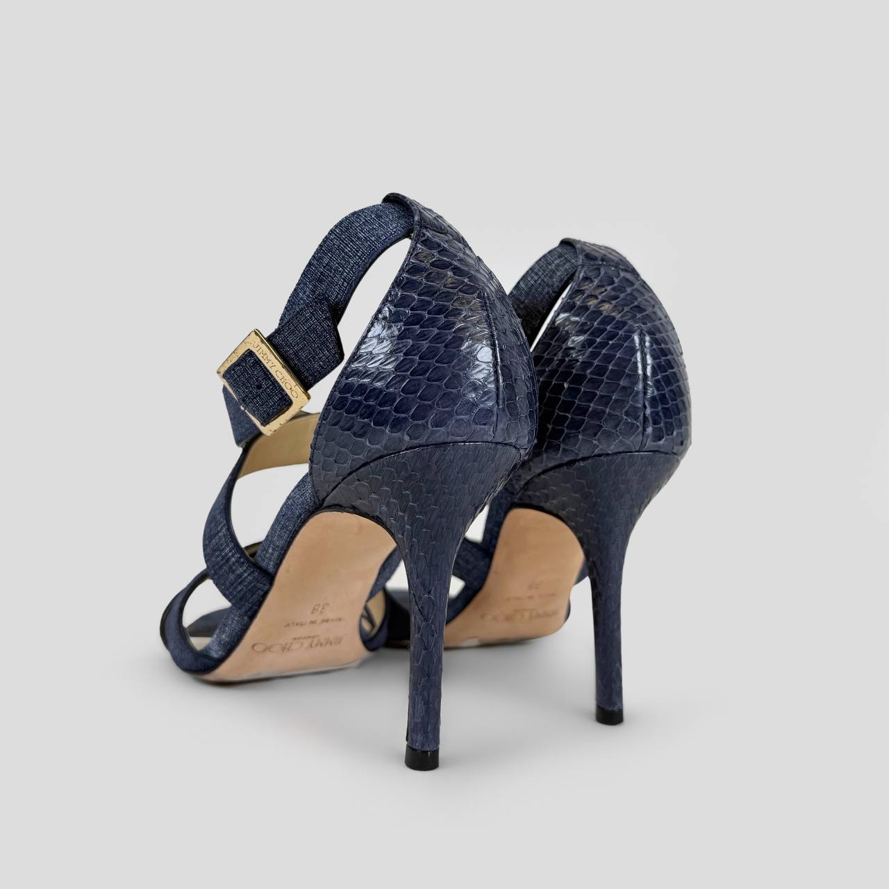 Jimmy Choo Denim & Snakeskin Heels