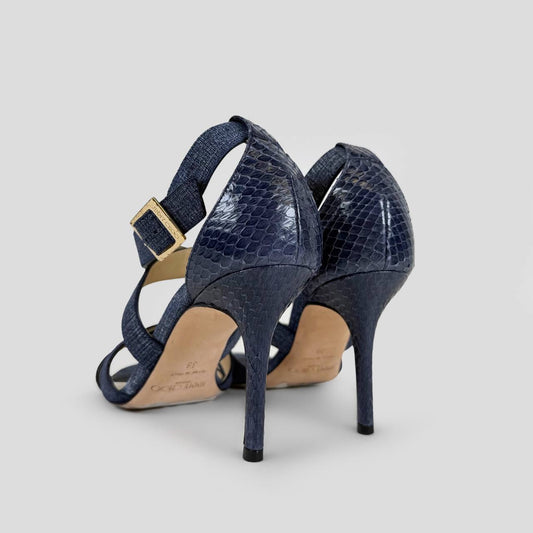 Jimmy Choo Denim & Snakeskin Heels