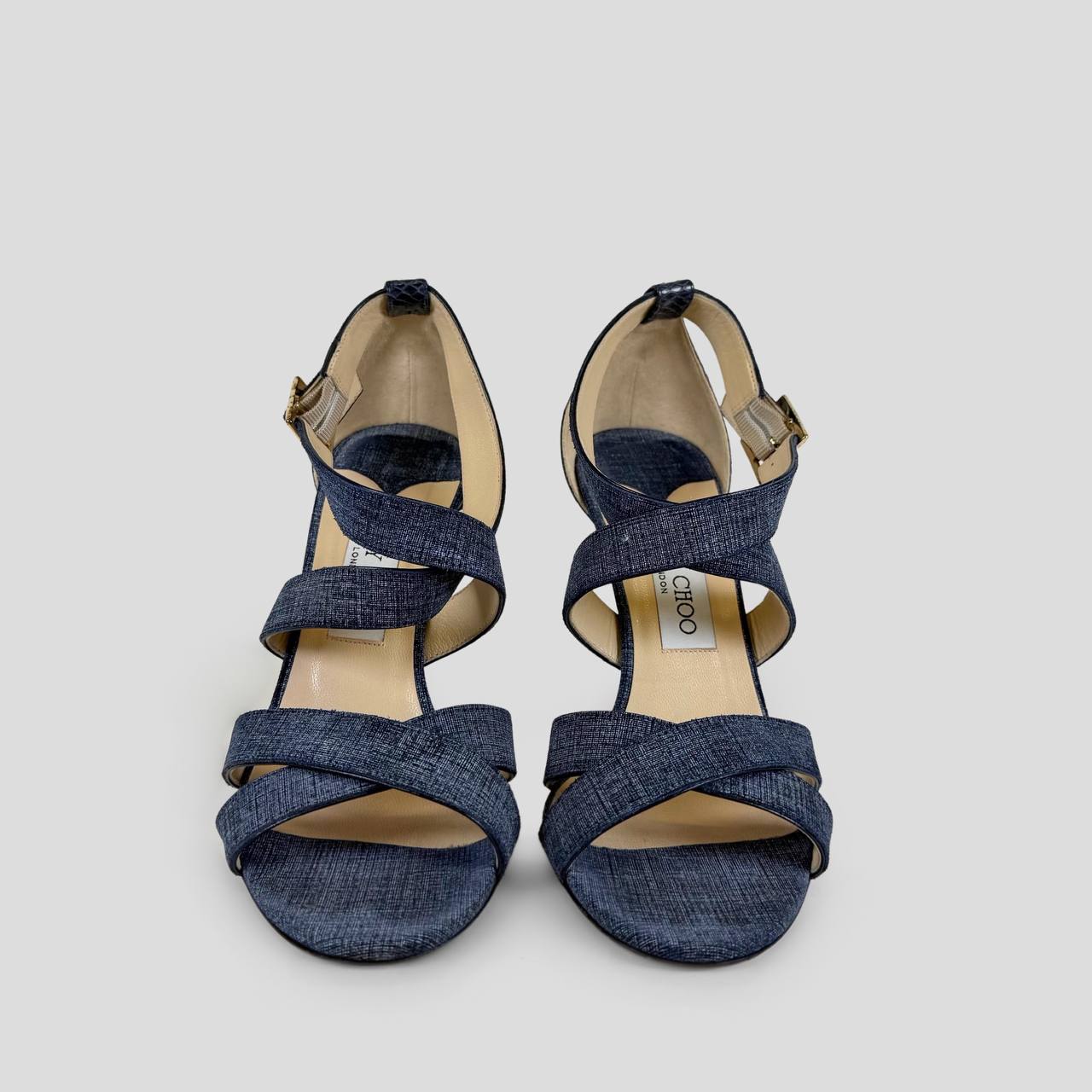 Jimmy Choo Denim & Snakeskin Heels
