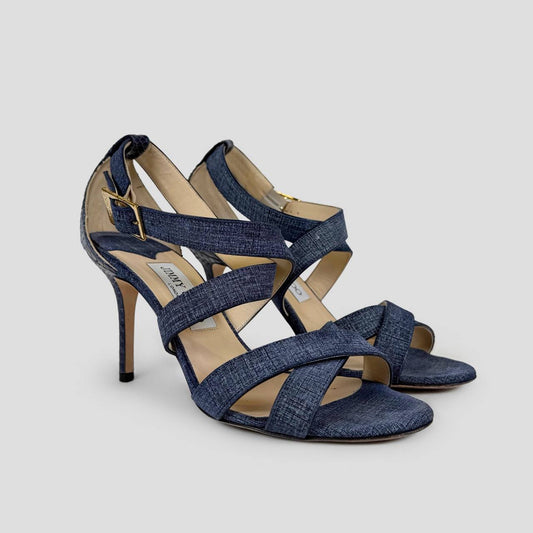 Jimmy Choo Denim & Snakeskin Heels