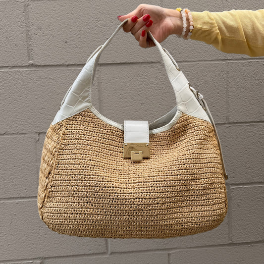 Jimmy Choo Rajah Raffia Hobo Bag