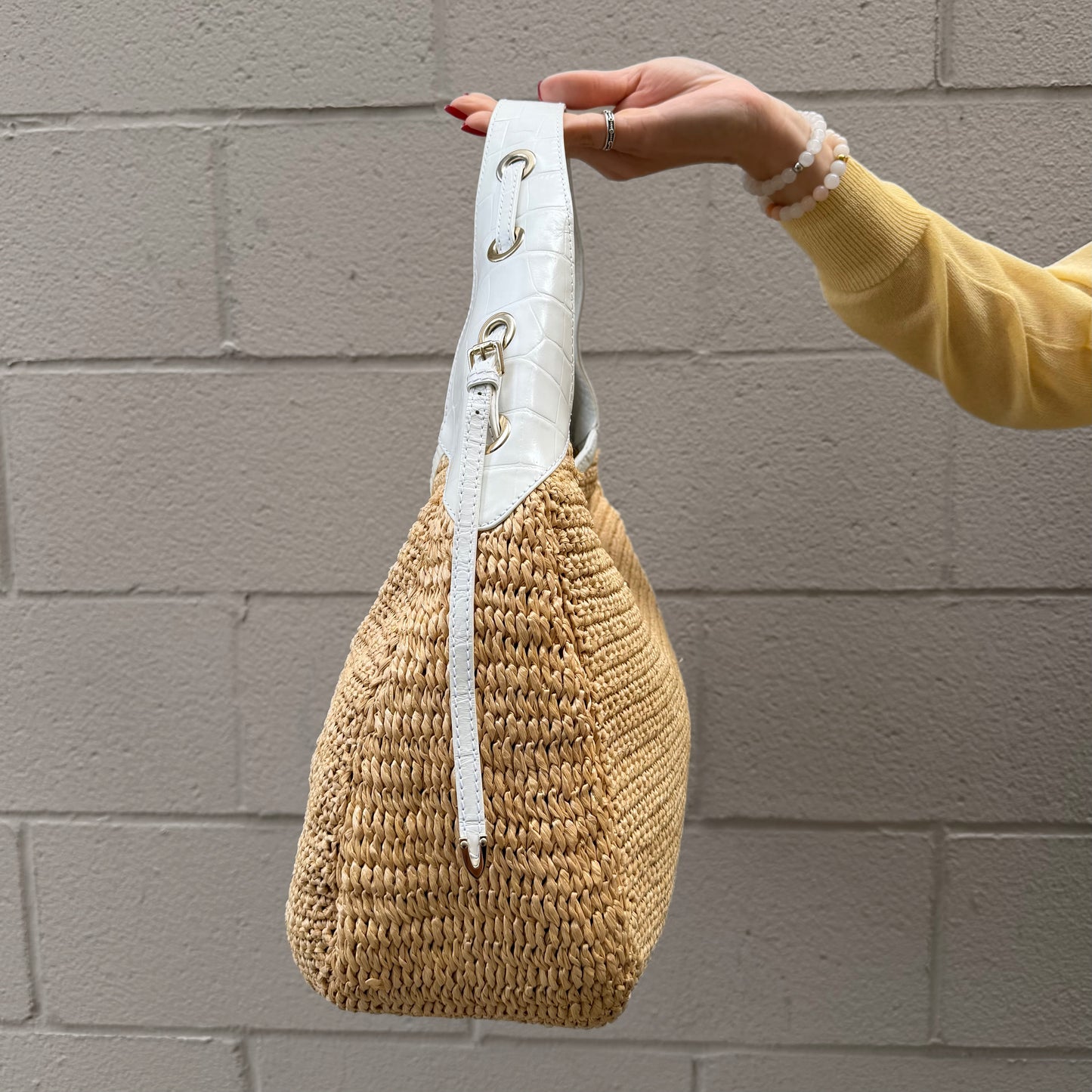 Jimmy Choo Rajah Raffia Hobo Bag