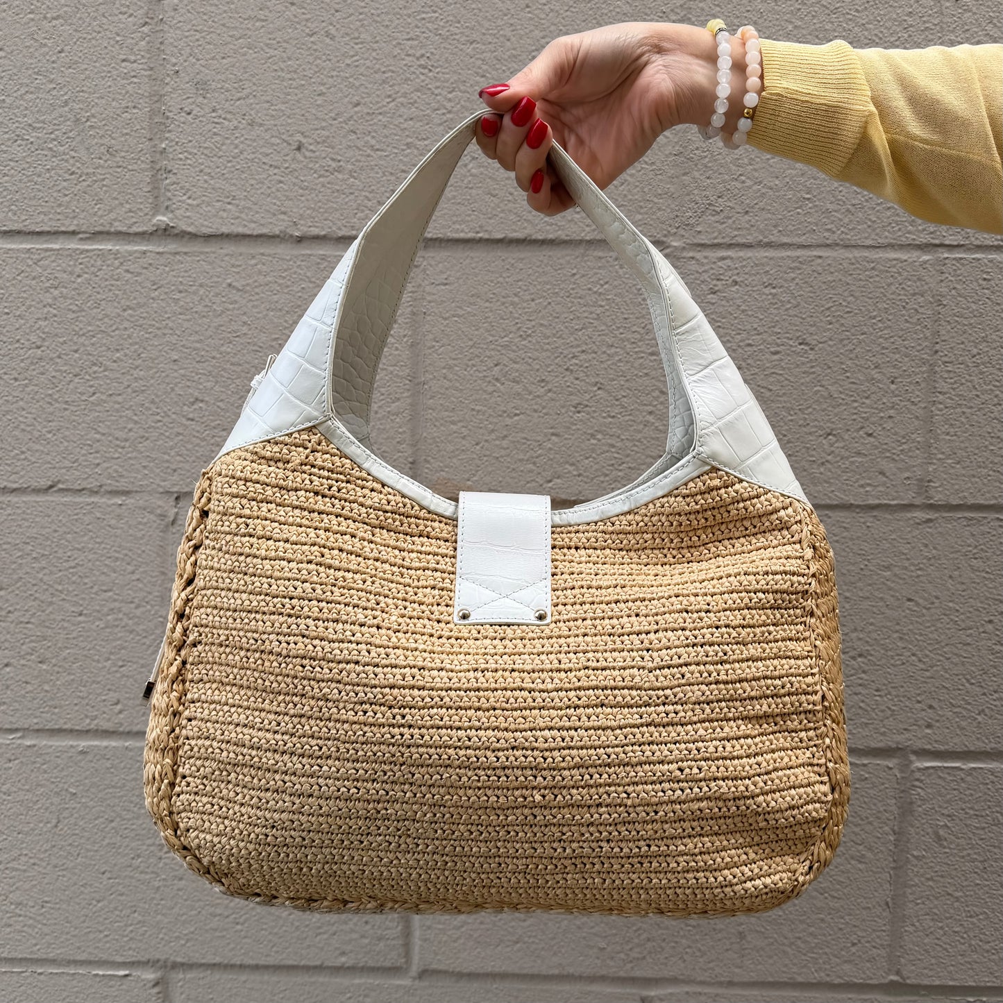 Jimmy Choo Rajah Raffia Hobo Bag