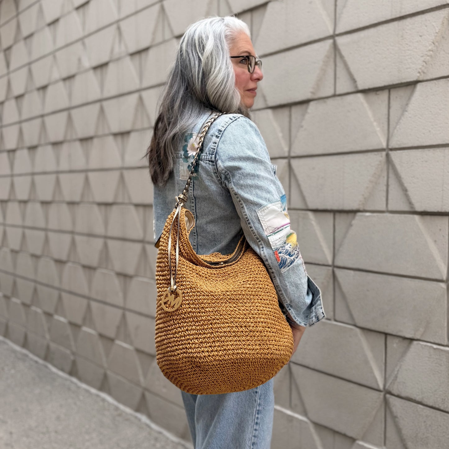 Michael Kors Wicker Raffia Hobo Bag
