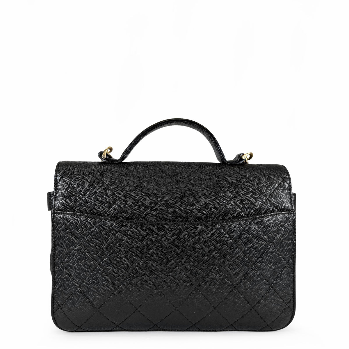 Chanel Quilted Caviar Leather Top Handle Bag