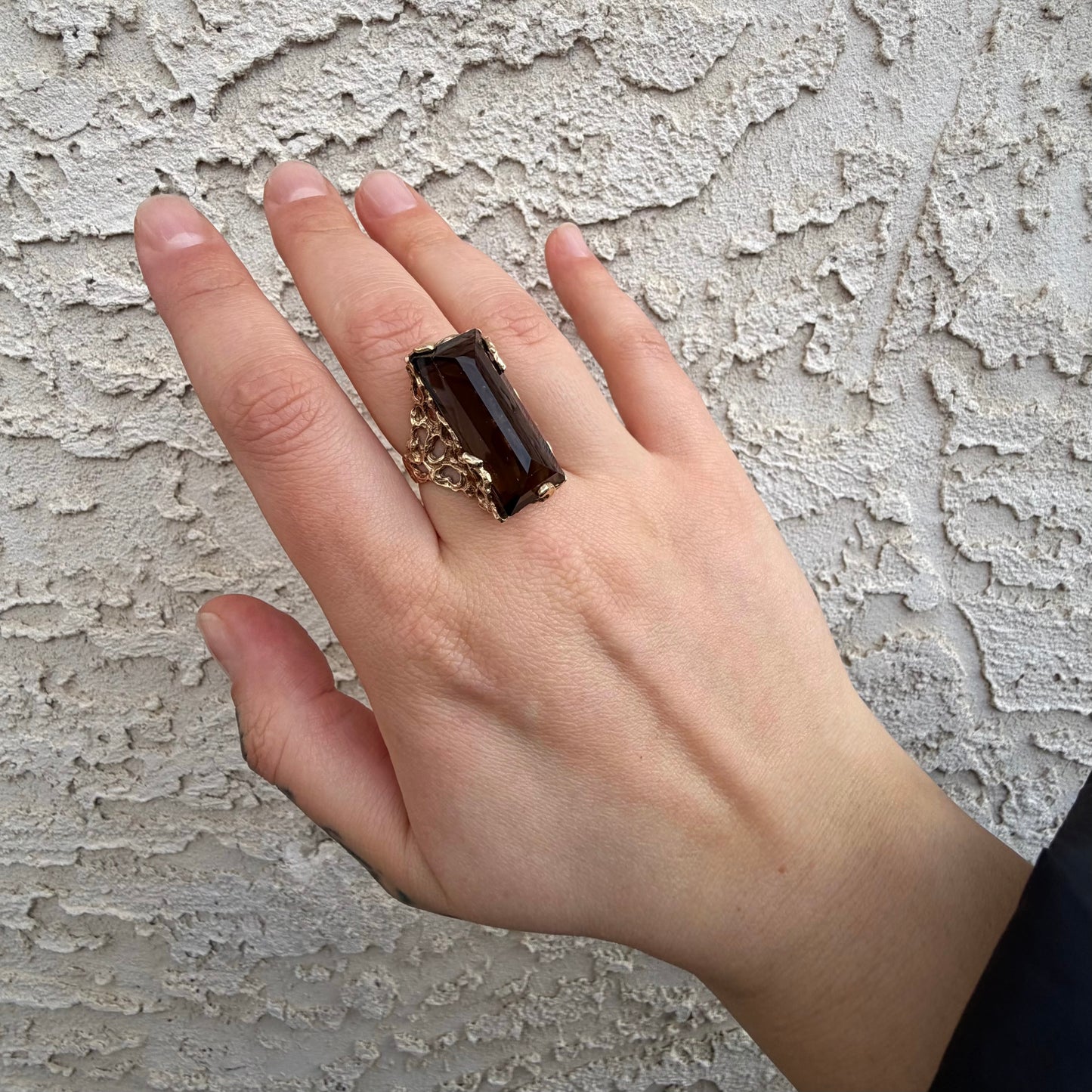 Estate Yellow Gold Smoky Quartz Ring