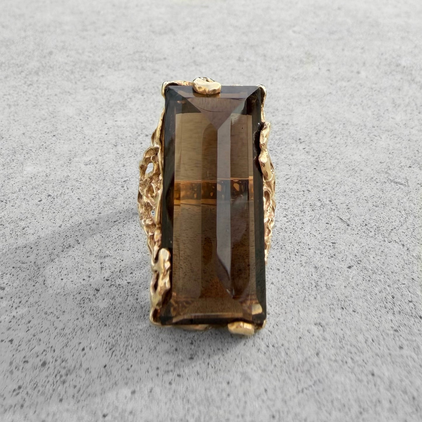 Estate Yellow Gold Smoky Quartz Ring