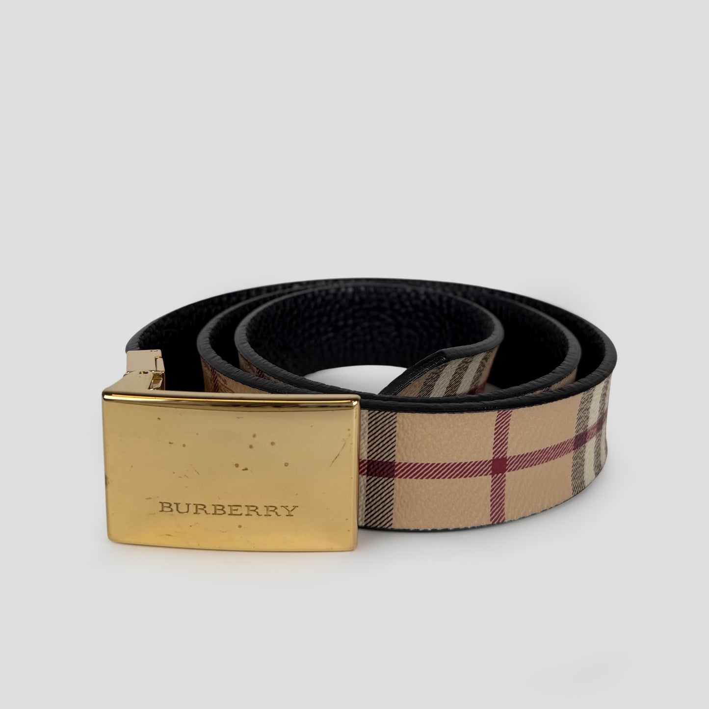 Burberry Reversible Check Belt