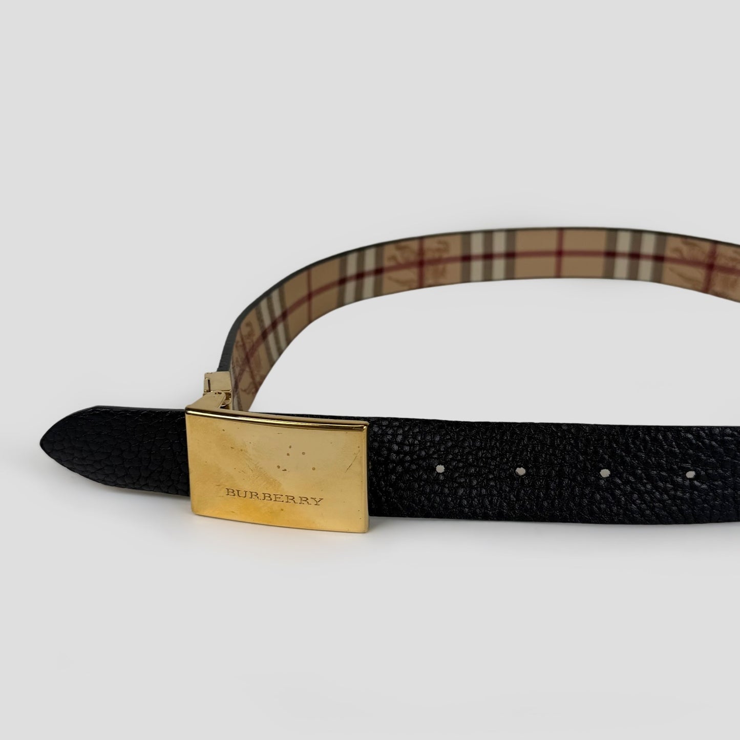 Burberry Reversible Check Belt
