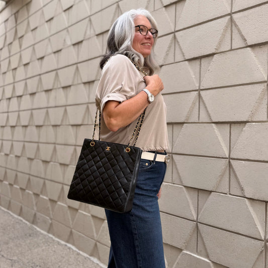 Chanel North South Vintage Tote Bag