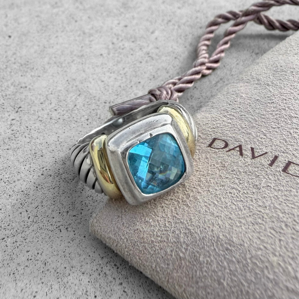 David Yurman Blue Topaz Noblesse Ring