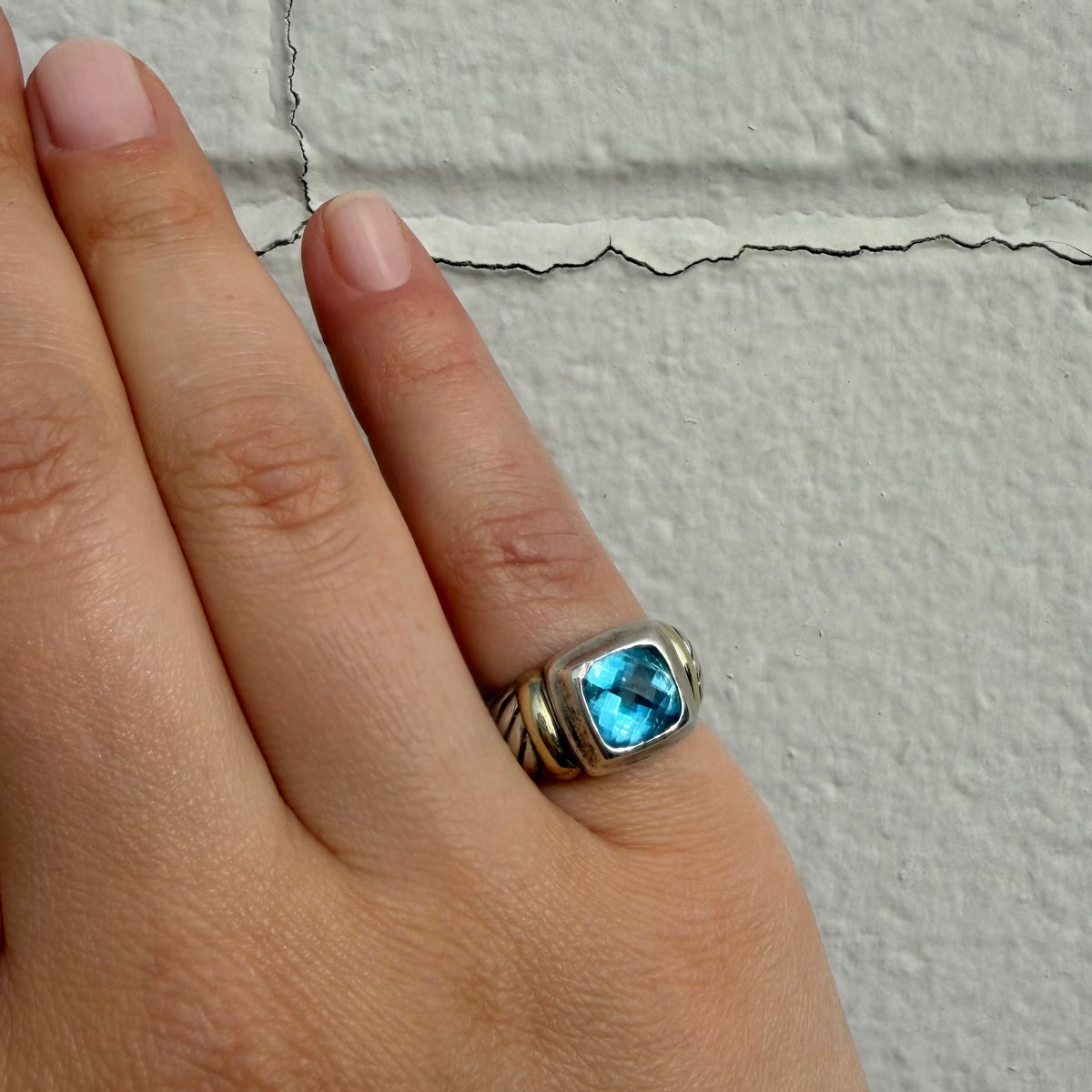 David Yurman Blue Topaz Noblesse Ring