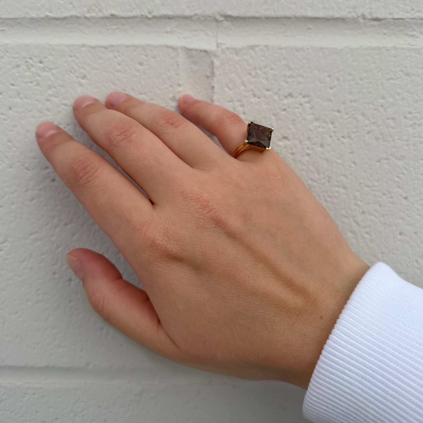 Custom Smoky Quartz Yellow Gold Ring