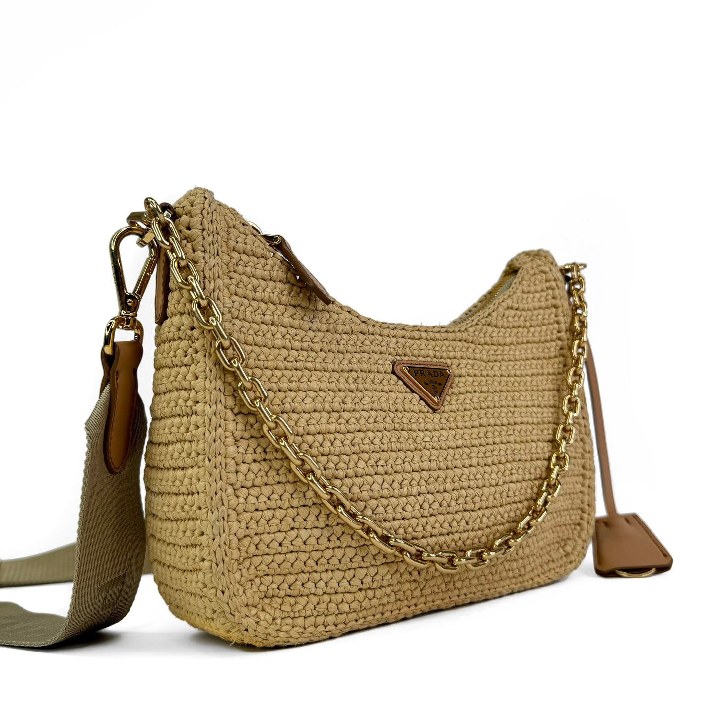 Prada Re-Edition 2005 Crochet-Knit Raffia Bag