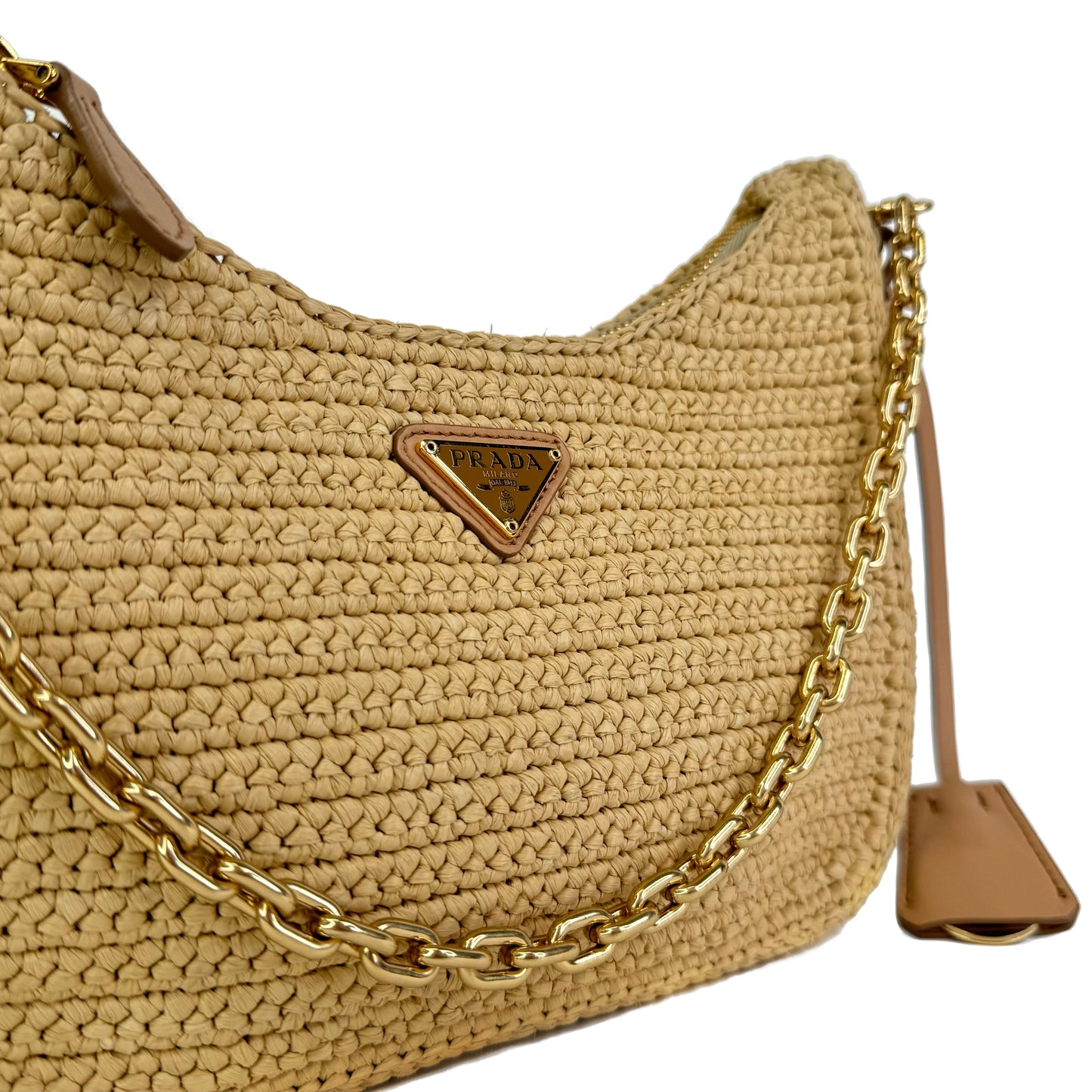 Prada Re-Edition 2005 Crochet-Knit Raffia Bag